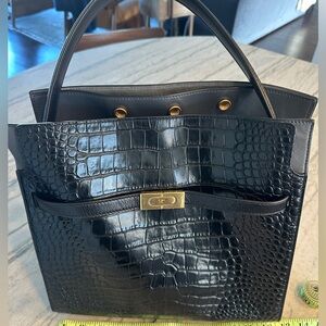 Tory Burch Lee Radziwill double bag. Standard black.